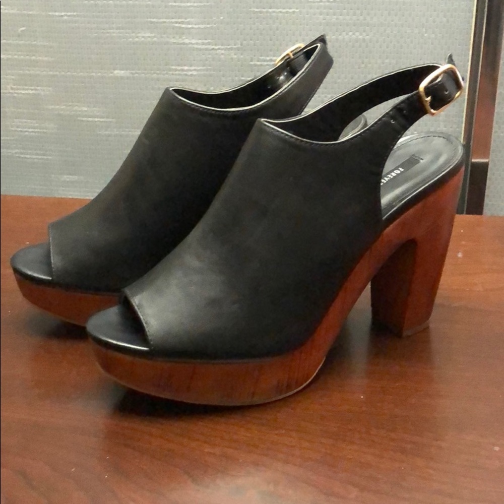 Slingback Wooden Heel Platform